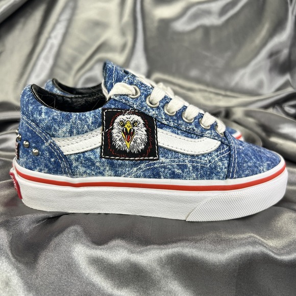 VANS Unisex Sneakers Youth Sz 11.5 Cobra‎ Kai Blue Eagle Fang Logo Karate Skater - Picture 3 of 16